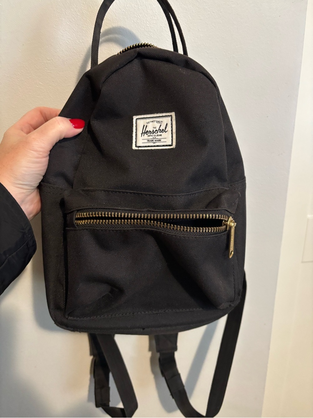 Herschel Supply Company Black Mini Backpack with Gold Zip